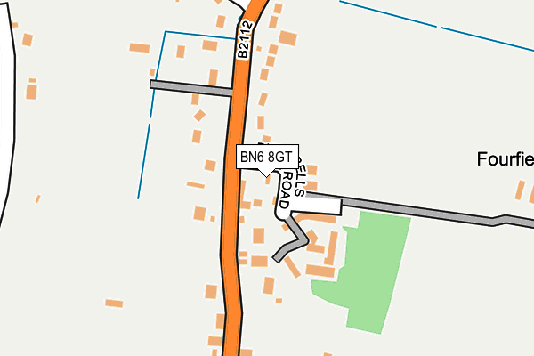 BN6 8GT map - OS OpenMap – Local (Ordnance Survey)
