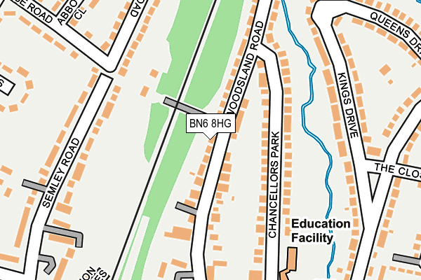 BN6 8HG map - OS OpenMap – Local (Ordnance Survey)
