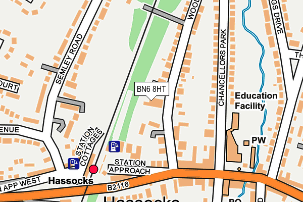 BN6 8HT map - OS OpenMap – Local (Ordnance Survey)