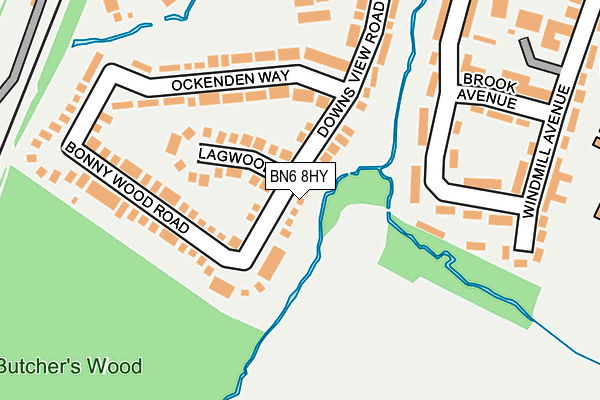 BN6 8HY map - OS OpenMap – Local (Ordnance Survey)