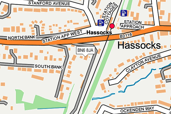 BN6 8JA map - OS OpenMap – Local (Ordnance Survey)