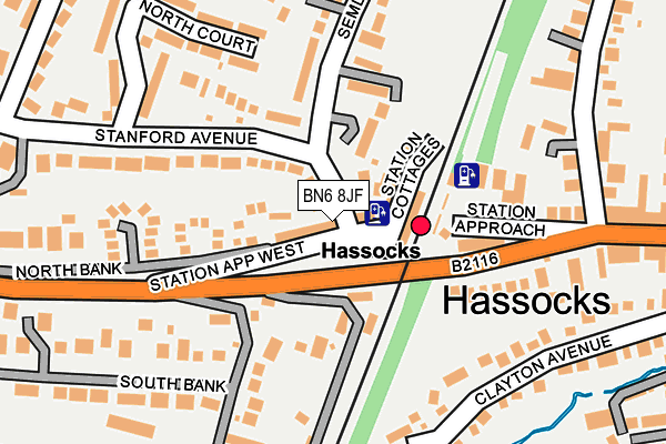 BN6 8JF map - OS OpenMap – Local (Ordnance Survey)