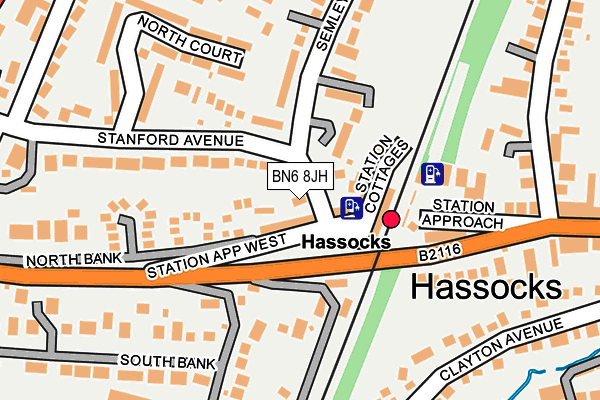 BN6 8JH map - OS OpenMap – Local (Ordnance Survey)