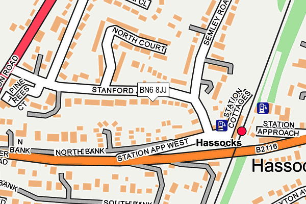 BN6 8JJ map - OS OpenMap – Local (Ordnance Survey)