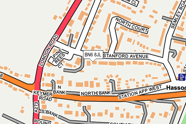 BN6 8JL map - OS OpenMap – Local (Ordnance Survey)