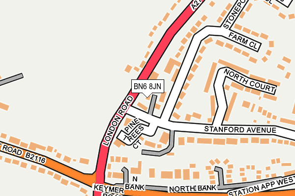 BN6 8JN map - OS OpenMap – Local (Ordnance Survey)