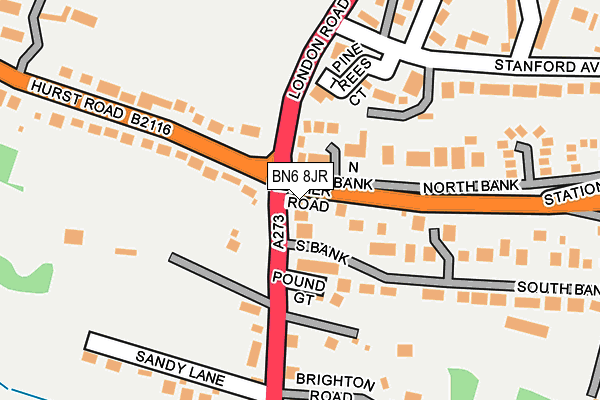 BN6 8JR map - OS OpenMap – Local (Ordnance Survey)