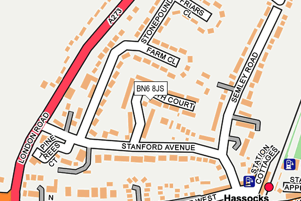BN6 8JS map - OS OpenMap – Local (Ordnance Survey)