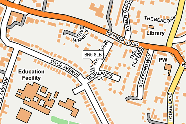 BN6 8LB map - OS OpenMap – Local (Ordnance Survey)