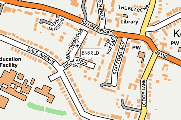 BN6 8LD map - OS OpenMap – Local (Ordnance Survey)