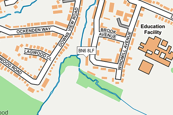BN6 8LF map - OS OpenMap – Local (Ordnance Survey)