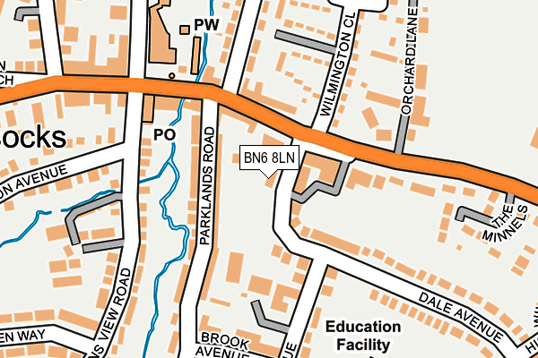 BN6 8LN map - OS OpenMap – Local (Ordnance Survey)
