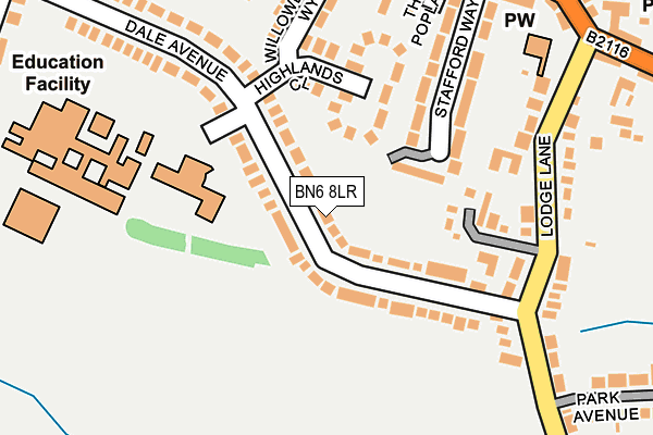 BN6 8LR map - OS OpenMap – Local (Ordnance Survey)
