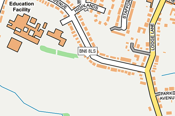 BN6 8LS map - OS OpenMap – Local (Ordnance Survey)