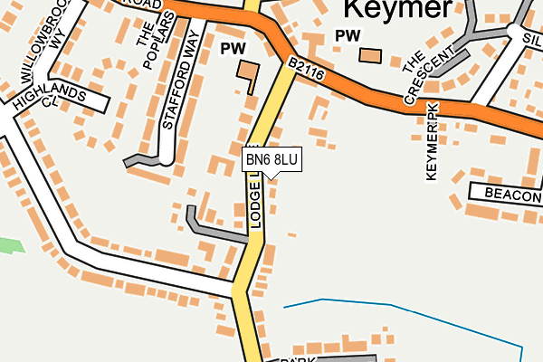BN6 8LU map - OS OpenMap – Local (Ordnance Survey)