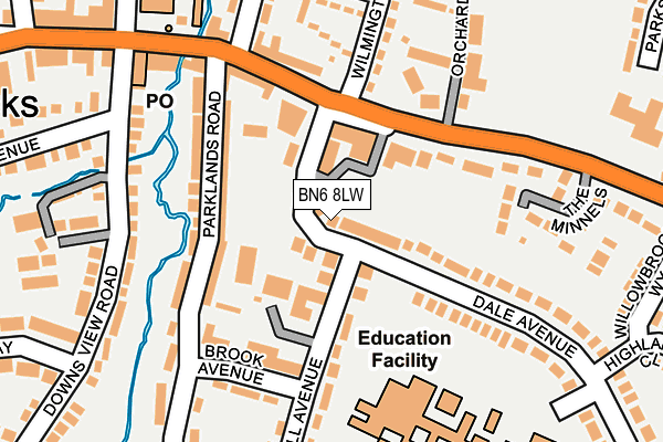 BN6 8LW map - OS OpenMap – Local (Ordnance Survey)
