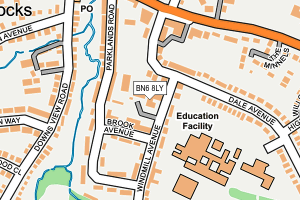 BN6 8LY map - OS OpenMap – Local (Ordnance Survey)