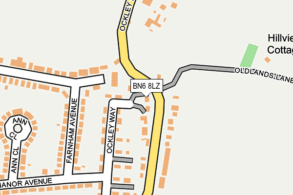 BN6 8LZ map - OS OpenMap – Local (Ordnance Survey)