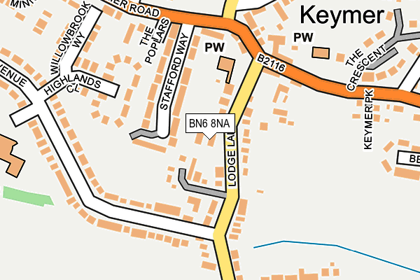 BN6 8NA map - OS OpenMap – Local (Ordnance Survey)
