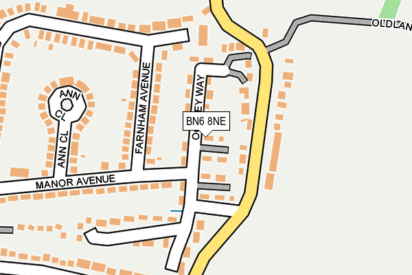 BN6 8NE map - OS OpenMap – Local (Ordnance Survey)