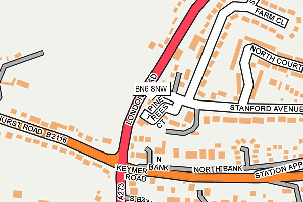 BN6 8NW map - OS OpenMap – Local (Ordnance Survey)