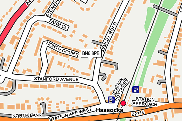 BN6 8PB map - OS OpenMap – Local (Ordnance Survey)