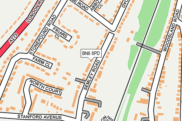 BN6 8PD map - OS OpenMap – Local (Ordnance Survey)
