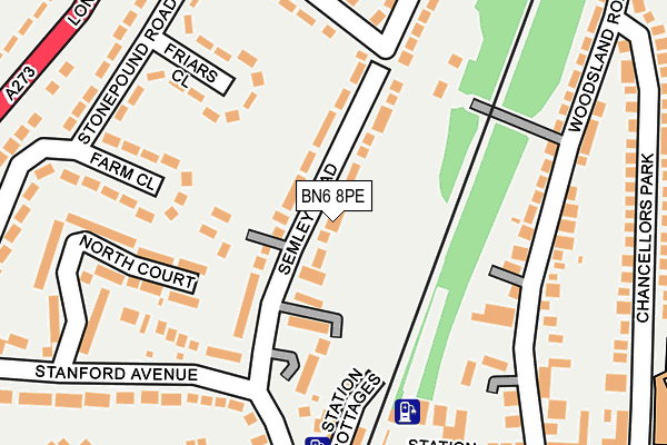 BN6 8PE map - OS OpenMap – Local (Ordnance Survey)