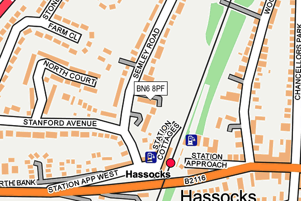 BN6 8PF map - OS OpenMap – Local (Ordnance Survey)