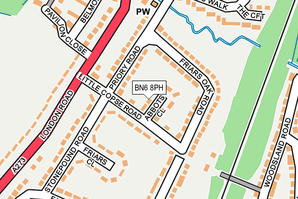 BN6 8PH map - OS OpenMap – Local (Ordnance Survey)
