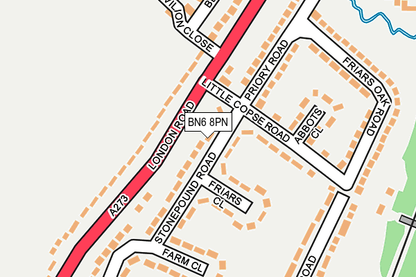 BN6 8PN map - OS OpenMap – Local (Ordnance Survey)