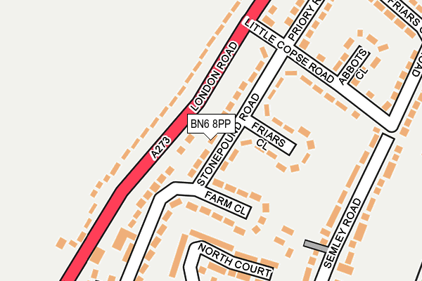 BN6 8PP map - OS OpenMap – Local (Ordnance Survey)