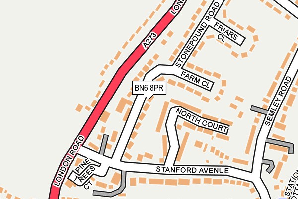 BN6 8PR map - OS OpenMap – Local (Ordnance Survey)
