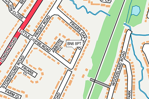 BN6 8PT map - OS OpenMap – Local (Ordnance Survey)