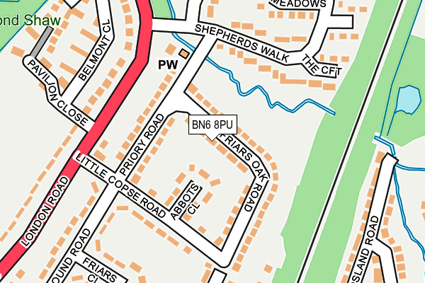 BN6 8PU map - OS OpenMap – Local (Ordnance Survey)