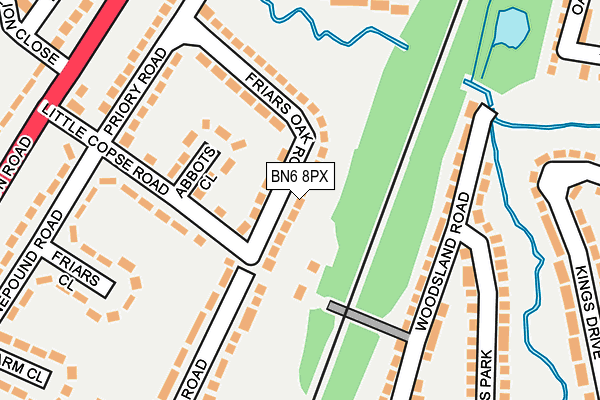 BN6 8PX map - OS OpenMap – Local (Ordnance Survey)