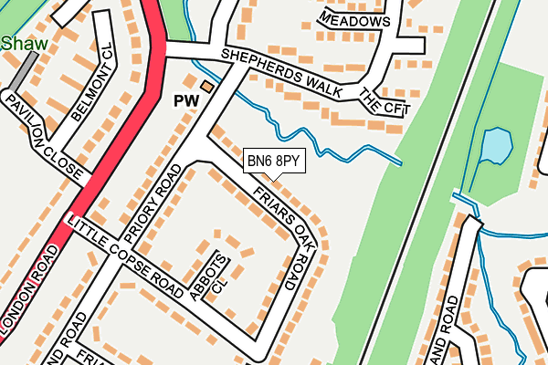 BN6 8PY map - OS OpenMap – Local (Ordnance Survey)