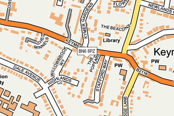 BN6 8PZ map - OS OpenMap – Local (Ordnance Survey)