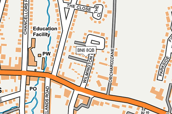 BN6 8QB map - OS OpenMap – Local (Ordnance Survey)
