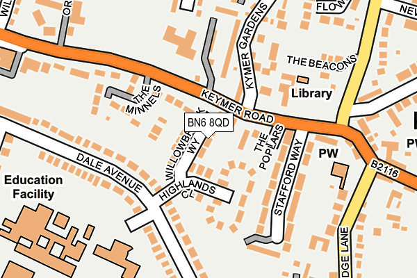 BN6 8QD map - OS OpenMap – Local (Ordnance Survey)