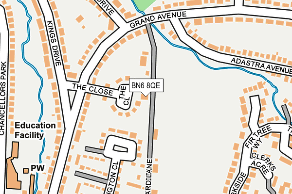 BN6 8QE map - OS OpenMap – Local (Ordnance Survey)