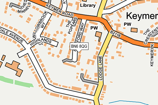 BN6 8QG map - OS OpenMap – Local (Ordnance Survey)