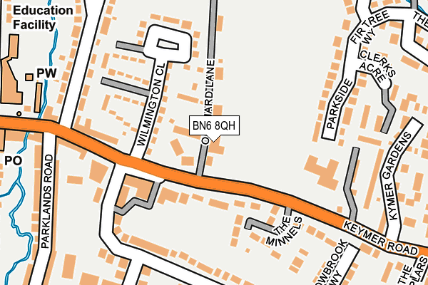 BN6 8QH map - OS OpenMap – Local (Ordnance Survey)