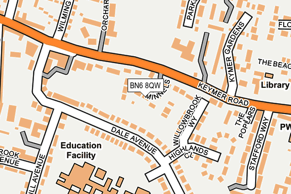 BN6 8QW map - OS OpenMap – Local (Ordnance Survey)