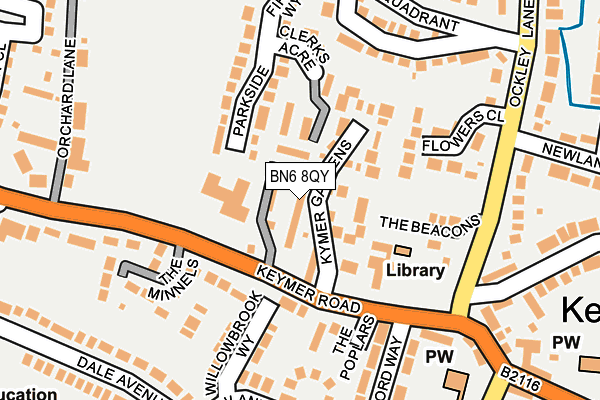 BN6 8QY map - OS OpenMap – Local (Ordnance Survey)