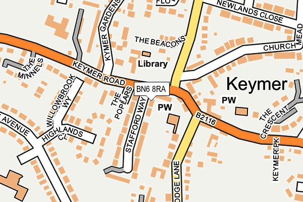 BN6 8RA map - OS OpenMap – Local (Ordnance Survey)