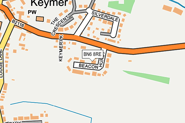 BN6 8RE map - OS OpenMap – Local (Ordnance Survey)
