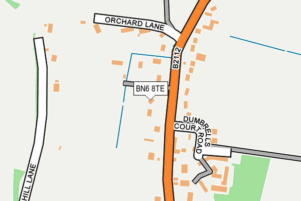 BN6 8TE map - OS OpenMap – Local (Ordnance Survey)