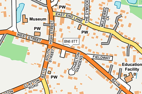 BN6 8TT map - OS OpenMap – Local (Ordnance Survey)