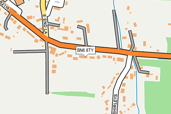 BN6 8TY map - OS OpenMap – Local (Ordnance Survey)